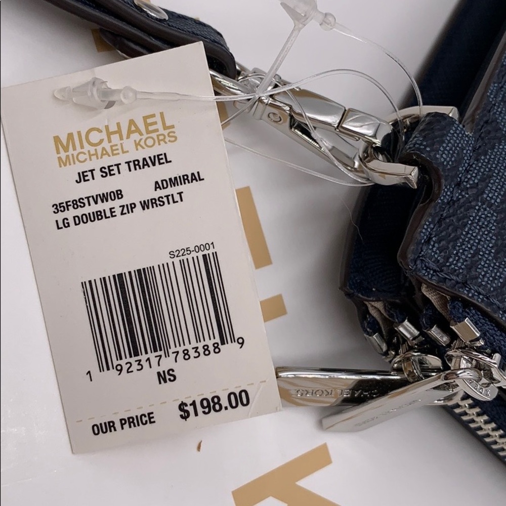 MICHAEL KORS JET SET TRAVEL LG DOUBLE ZIP WRISTLET PHONE HOLDER CASE WALLET NWT - Picture 10 of 16